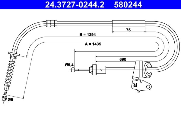 CABLU FRANA DE MANA ATE 24.3727-0244.2 - Compatibil cu MINI