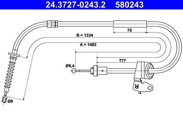 CABLU FRANA DE MANA ATE 24.3727-0243.2 - Compatibil cu MINI