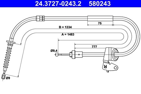 CABLU FRANA DE MANA ATE 24.3727-0243.2 - Compatibil cu MINI
