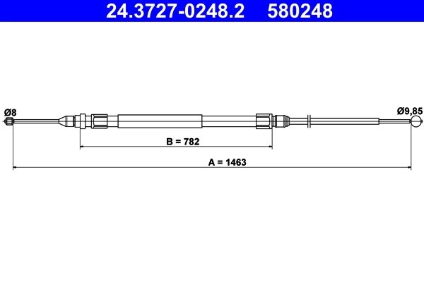 CABLU FRANA DE MANA ATE 24.3727-0248.2 - Compatibil cu BMW