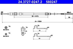 CABLU FRANA DE MANA ATE 24.3727-0247.2 - Compatibil cu BMW