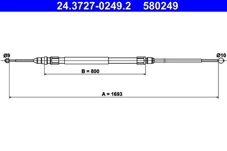 CABLU FRANA DE MANA ATE 24.3727-0249.2 - Compatibil cu BMW