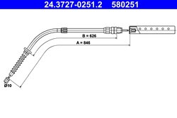 CABLU FRANA DE MANA ATE 24.3727-0251.2 - Compatibil cu MINI