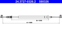 CABLU FRANA DE MANA ATE 24.3727-0326.2 - Compatibil cu CITROEN