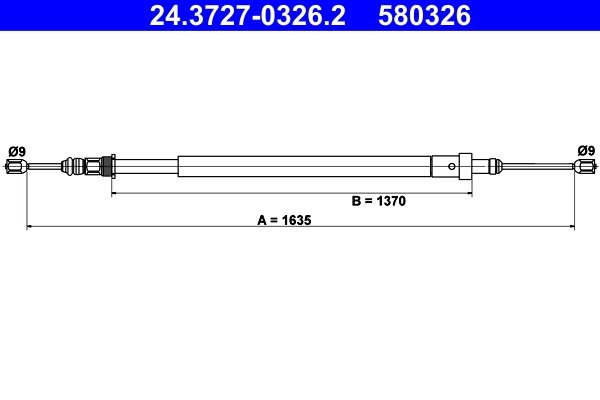 CABLU FRANA DE MANA ATE 24.3727-0326.2 - Compatibil cu CITROEN