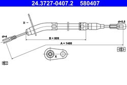 CABLU FRANA DE MANA ATE 24.3727-0407.2 - Compatibil cu MERCEDES-BENZ