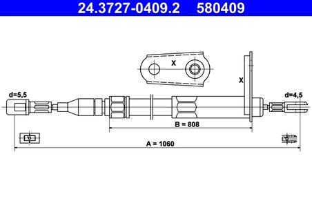 CABLU FRANA DE MANA ATE 24.3727-0409.2 - Compatibil cu MERCEDES-BENZ