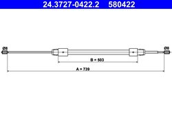 CABLU FRANA DE MANA ATE 24.3727-0422.2 - Compatibil cu MERCEDES-BENZ