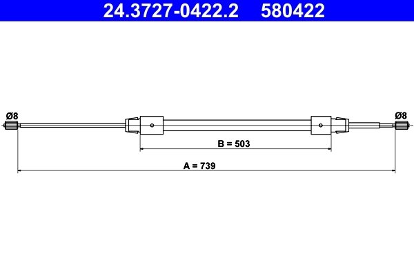 CABLU FRANA DE MANA ATE 24.3727-0422.2 - Compatibil cu MERCEDES-BENZ