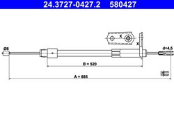 Cablu frana de mana ATE 24.3727-0427.2