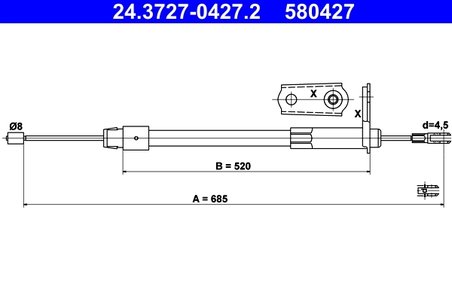 CABLU FRANA DE MANA ATE 24.3727-0427.2 - Compatibil cu MERCEDES-BENZ