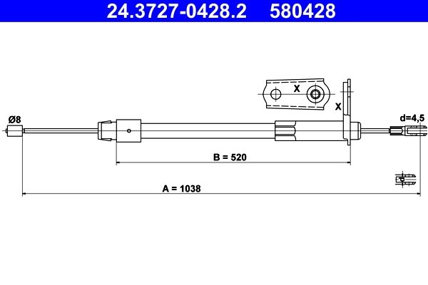 CABLU FRANA DE MANA ATE 24.3727-0428.2 - Compatibil cu MERCEDES-BENZ