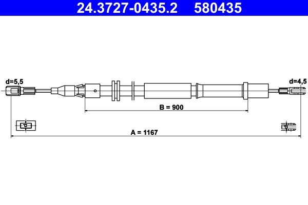 CABLU FRANA DE MANA ATE 24.3727-0435.2 - Compatibil cu MERCEDES-BENZ