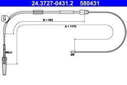 CABLU FRANA DE MANA ATE 24.3727-0431.2 - Compatibil cu MERCEDES-BENZ