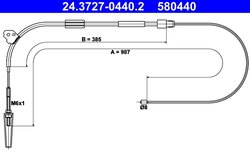 CABLU FRANA DE MANA ATE 24.3727-0440.2 - Compatibil cu MERCEDES-BENZ