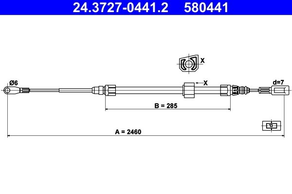 CABLU FRANA DE MANA ATE 24.3727-0441.2 - Compatibil cu MERCEDES-BENZ, VW