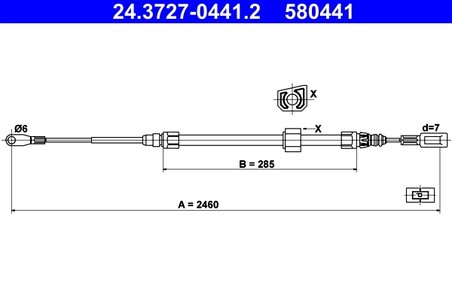 CABLU FRANA DE MANA ATE 24.3727-0441.2 - Compatibil cu MERCEDES-BENZ, VW
