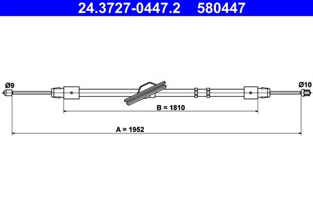 CABLU FRANA DE MANA ATE 24.3727-0447.2 - Compatibil cu MERCEDES-BENZ