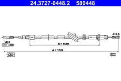 CABLU FRANA DE MANA ATE 24.3727-0448.2 - Compatibil cu MERCEDES-BENZ