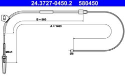 CABLU FRANA DE MANA ATE 24.3727-0450.2 - Compatibil cu MERCEDES-BENZ