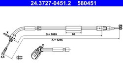 CABLU FRANA DE MANA ATE 24.3727-0451.2 - Compatibil cu MERCEDES-BENZ