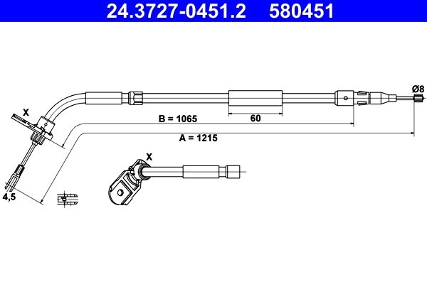 Cablu frana de mana ATE 24.3727-0451.2
