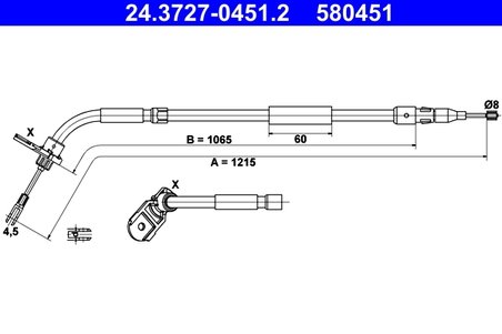 Cablu frana de mana ATE 24.3727-0451.2