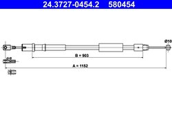 CABLU FRANA DE MANA ATE 24.3727-0454.2 - Compatibil cu MERCEDES-BENZ
