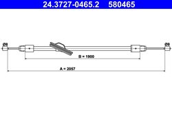 CABLU FRANA DE MANA ATE 24.3727-0465.2 - Compatibil cu MERCEDES-BENZ