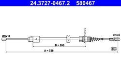 Cablu frana de mana ATE 24.3727-0467.2