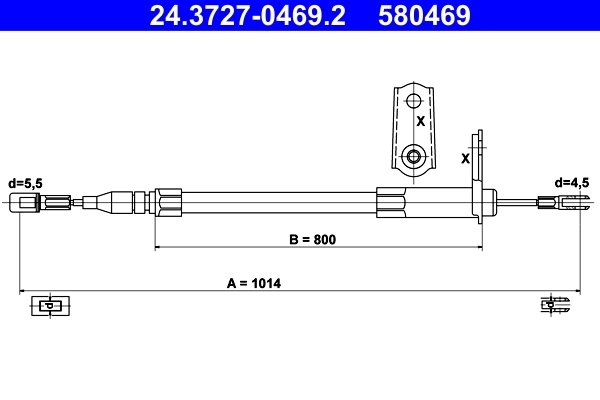Cablu frana de mana ATE 24.3727-0469.2
