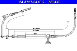 CABLU FRANA DE MANA ATE 24.3727-0470.2 - Compatibil cu MERCEDES-BENZ