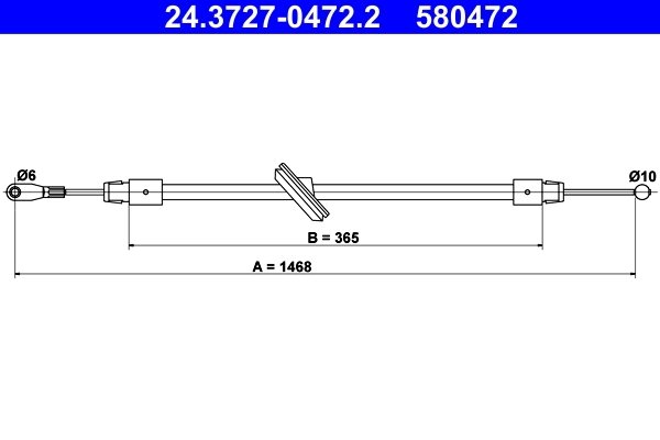 CABLU FRANA DE MANA ATE 24.3727-0472.2 - Compatibil cu MERCEDES-BENZ