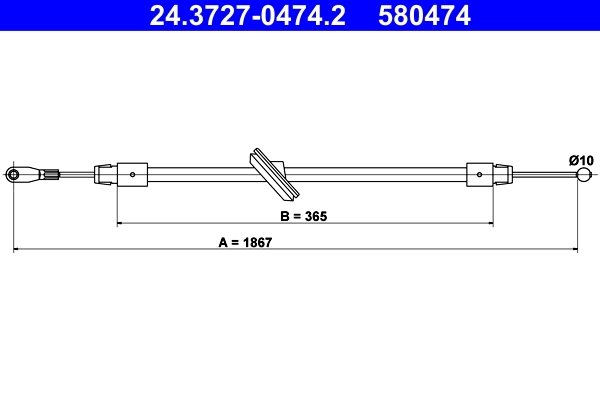 Cablu frana de mana ATE 24.3727-0474.2