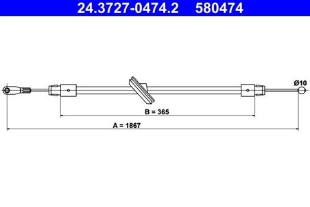 Cablu frana de mana ATE 24.3727-0474.2