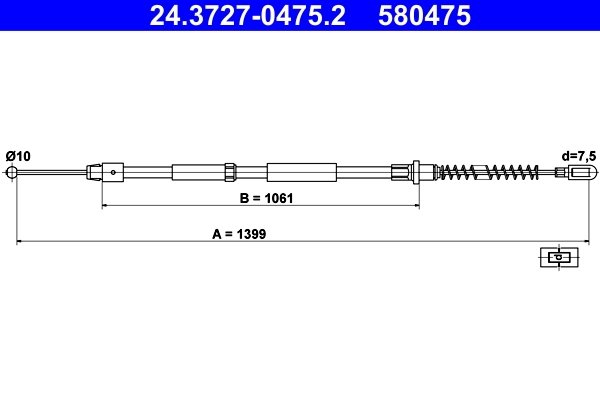 CABLU FRANA DE MANA ATE 24.3727-0475.2 - Compatibil cu MERCEDES-BENZ
