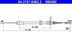 CABLU FRANA DE MANA ATE 24.3727-0482.2 - Compatibil cu MERCEDES-BENZ