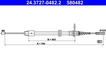 Cablu frana de mana ATE 24.3727-0482.2