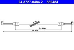 CABLU FRANA DE MANA ATE 24.3727-0484.2 - Compatibil cu MERCEDES-BENZ