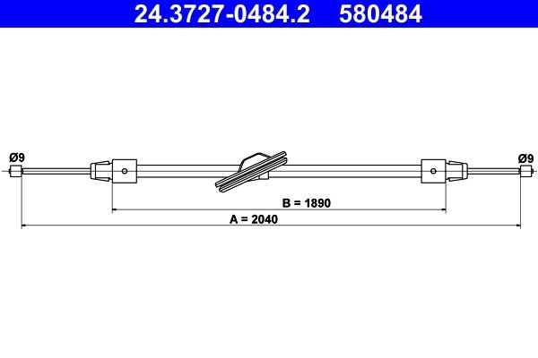 CABLU FRANA DE MANA ATE 24.3727-0484.2 - Compatibil cu MERCEDES-BENZ