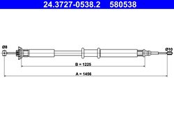 CABLU FRANA DE MANA ATE 24.3727-0538.2 - Compatibil cu FIAT