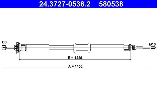 CABLU FRANA DE MANA ATE 24.3727-0538.2 - Compatibil cu FIAT