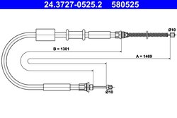 CABLU FRANA DE MANA ATE 24.3727-0525.2 - Compatibil cu FIAT