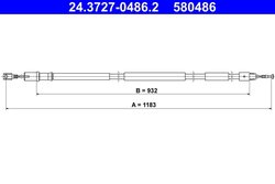 CABLU FRANA DE MANA ATE 24.3727-0486.2 - Compatibil cu MERCEDES-BENZ