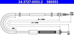 CABLU FRANA DE MANA ATE 24.3727-0553.2 - Compatibil cu FIAT