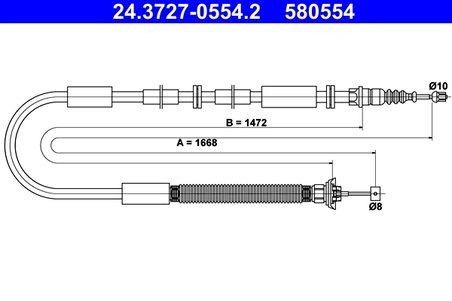 CABLU FRANA DE MANA ATE 24.3727-0554.2 - Compatibil cu FIAT