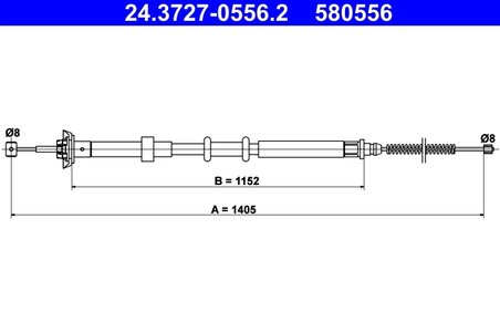 CABLU FRANA DE MANA ATE 24.3727-0556.2 - Compatibil cu FIAT