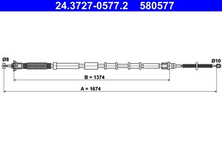 CABLU FRANA DE MANA ATE 24.3727-0577.2 - Compatibil cu FIAT