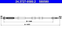 CABLU FRANA DE MANA ATE 24.3727-0580.2 - Compatibil cu ABARTH, ALFA ROMEO, FIAT