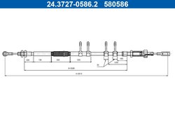 CABLU FRANA DE MANA ATE 24.3727-0586.2 - Compatibil cu CITROEN, FIAT, PEUGEOT